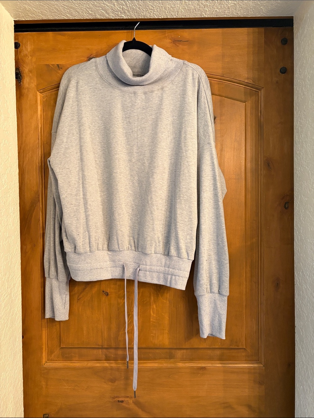 Source Unknown Light Gray Cowlneck Drawstring Sweater